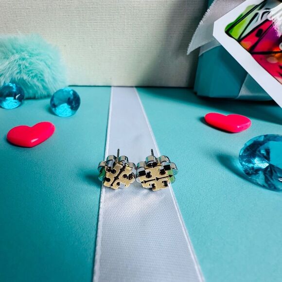 Tory Burch Two-Tone Flower Stud Earrings - Picture 2 of 5